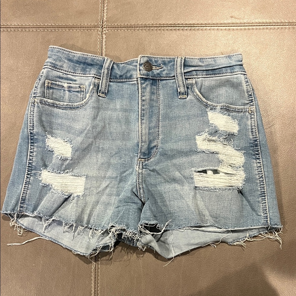 Hollister Light Blue Distressed Jean Shorts